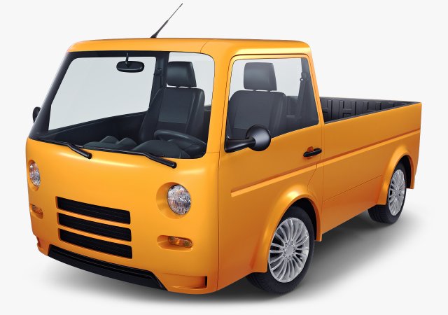 kei truck concept retro style orange Model 3D .c4d .max .obj .3ds .fbx .stl .blend 