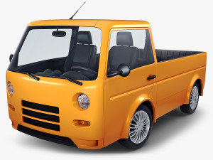 kei truck concept retro style orange Model 3D