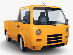 kei truck concept retro style orange Model 3D