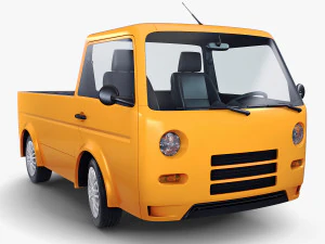kei truck concept retro style orange 3D Model
