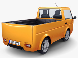 kei truck concept retro style orange Model 3D