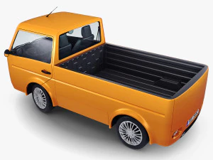 kei truck concept retro style orange 3D Model