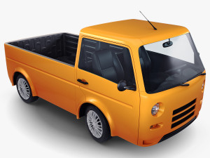 kei truck concept retro style orange Model 3D