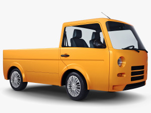 kei truck concept retro style orange Model 3D