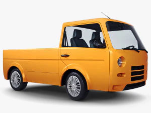 kei truck concept retro style orange 3D Model