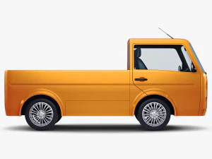 kei truck concept retro style orange 3D Model