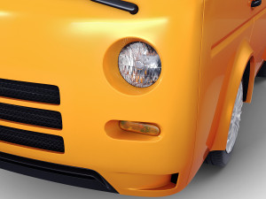 kei truck concept retro style orange Model 3D