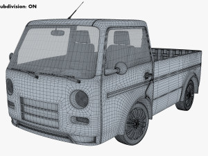 kei truck concept retro style orange Model 3D