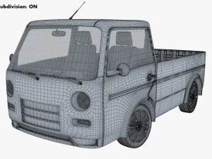 kei truck concept retro style orange 3D Model
