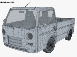kei truck concept retro style orange Model 3D