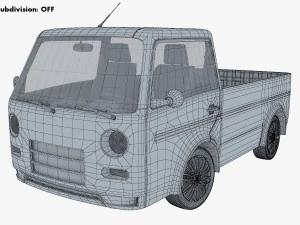 kei truck concept retro style orange 3D Model