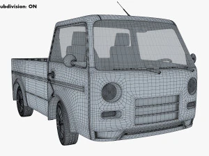 kei truck concept retro style orange 3D Model