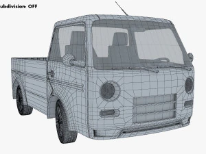 kei truck concept retro style orange 3D Model