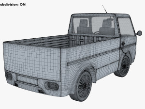 kei truck concept retro style orange Model 3D
