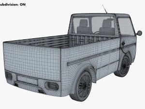 kei truck concept retro style orange 3D Model