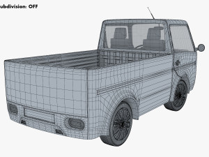 kei truck concept retro style orange Model 3D
