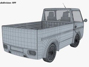 kei truck concept retro style orange 3D Model