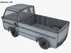 kei truck concept retro style orange 3D Model