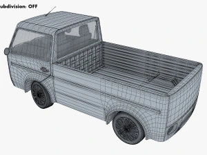 kei truck concept retro style orange 3D Model