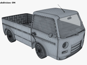 kei truck concept retro style orange Model 3D