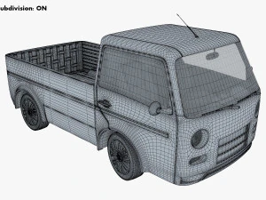kei truck concept retro style orange 3D Model