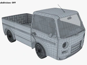 kei truck concept retro style orange 3D Model