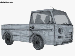 kei truck concept retro style orange 3D Model