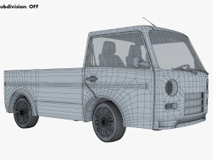 kei truck concept retro style orange 3D Model