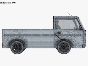 kei truck concept retro style orange Model 3D