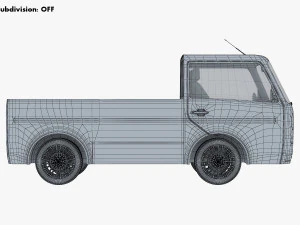 kei truck concept retro style orange 3D Model