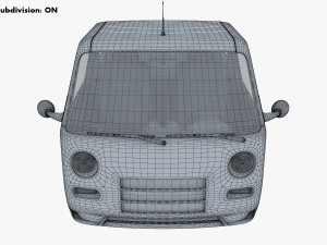 kei truck concept retro style orange Model 3D