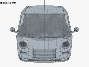 kei truck concept retro style orange Model 3D