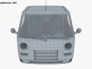 kei truck concept retro style orange 3D Model