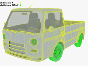 kei truck concept retro style orange Model 3D
