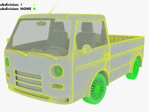 kei truck concept retro style orange 3D Model