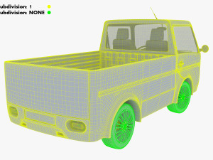 kei truck concept retro style orange Model 3D
