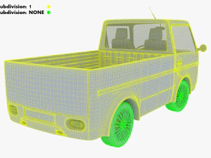 kei truck concept retro style orange 3D Model