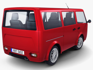 kei van concept retro style red Model 3D