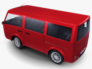 kei van concept retro style red Model 3D