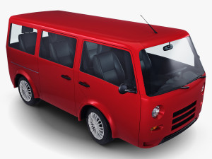 kei van concept retro style red Model 3D