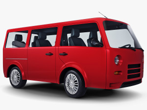 kei van concept retro style red Model 3D
