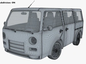 kei van concept retro style red 3D Model
