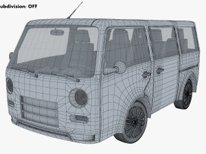 kei van concept retro style red Model 3D