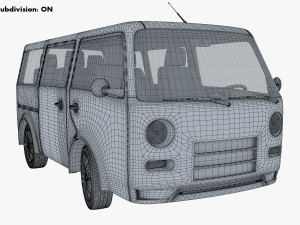 kei van concept retro style red Model 3D