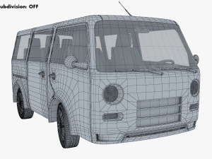 kei van concept retro style red Model 3D
