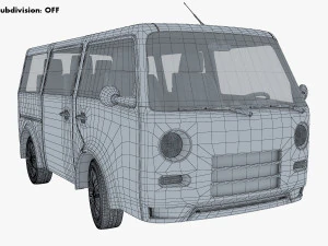 kei van concept retro style red 3D Model