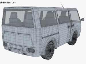 kei van concept retro style red Model 3D