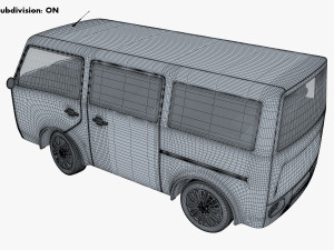 kei van concept retro style red Model 3D