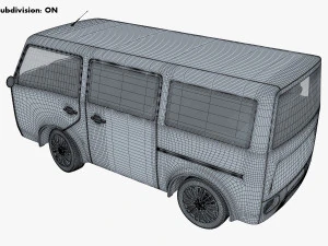 kei van concept retro style red 3D Model