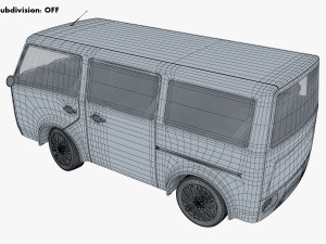 kei van concept retro style red Model 3D